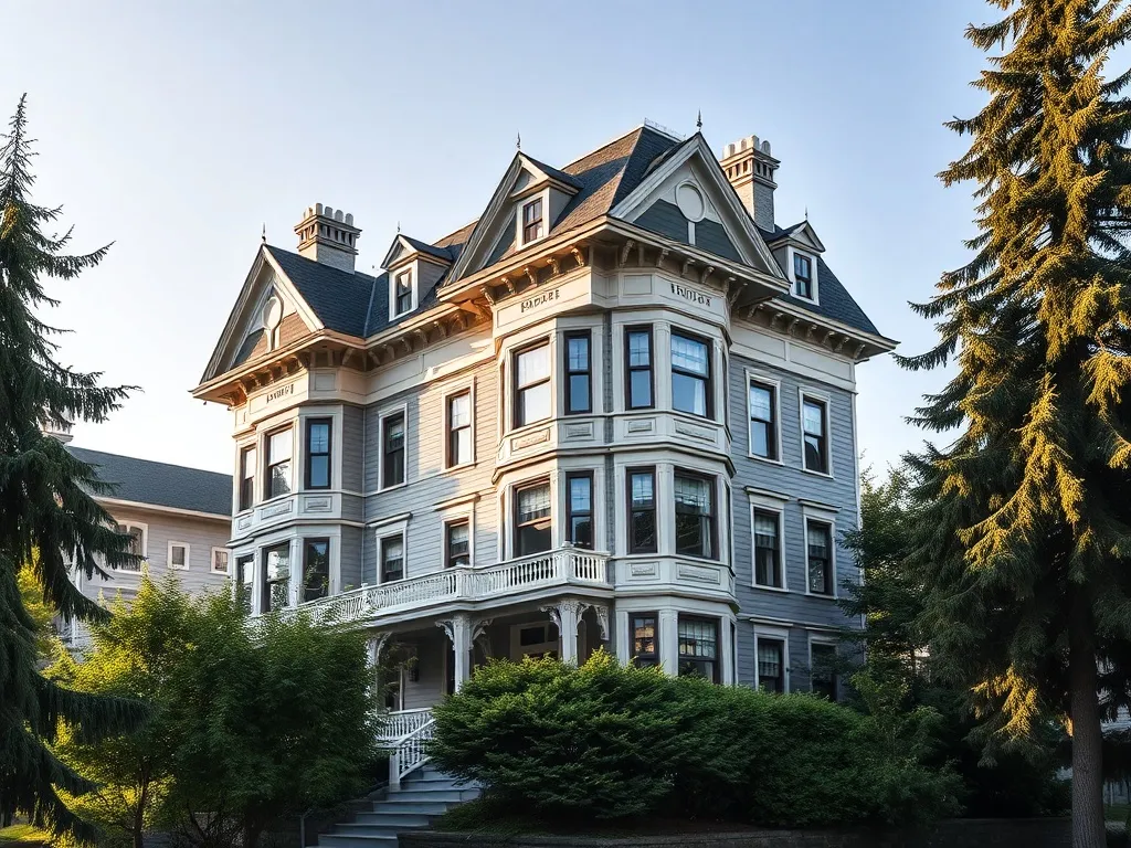 A high-quality architectural photo of a classic residential